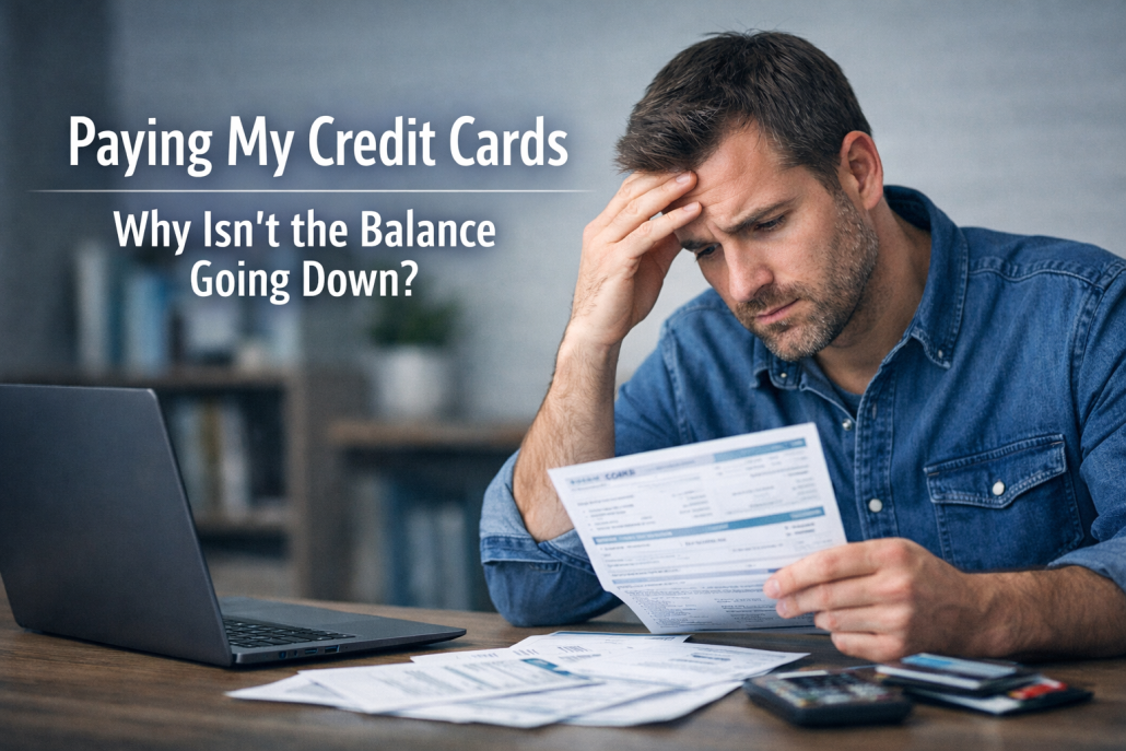 Paying my credit cards every month while balances remain high due to interest charges