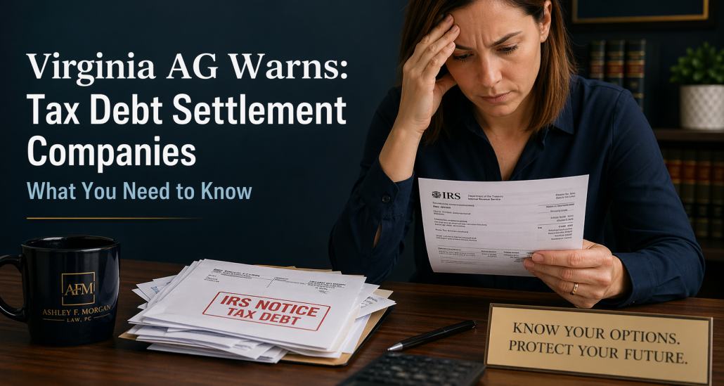 Woman reviewing IRS tax notice with concern at a desk, representing stress related to tax debt and evaluating tax debt settlement options